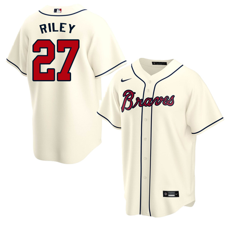 Nike Men #27 Austin Riley Atlanta Braves Baseball Jerseys Sale-Cream